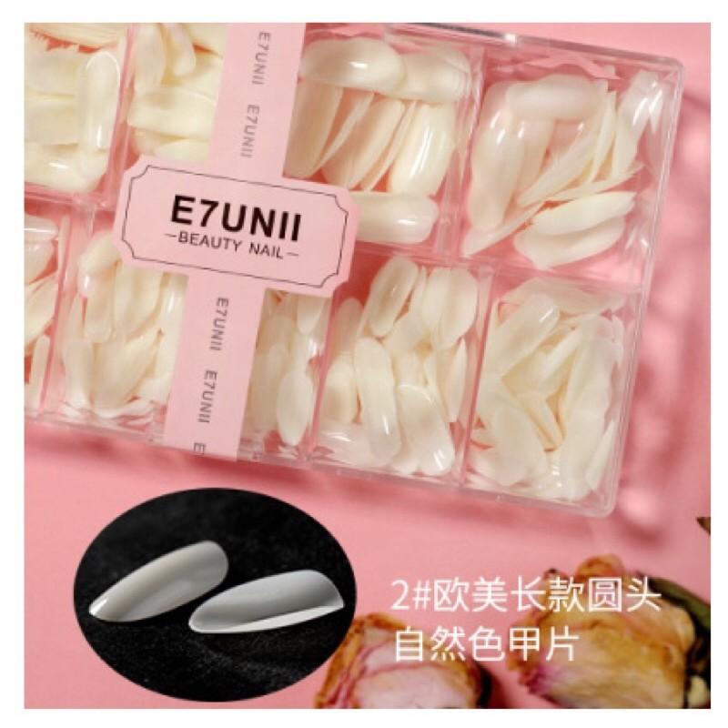 E7UNII延長無痕甲片 歐美梯形芭蕾甲型 水滴長款短款杏仁甲型甲片-細節圖6