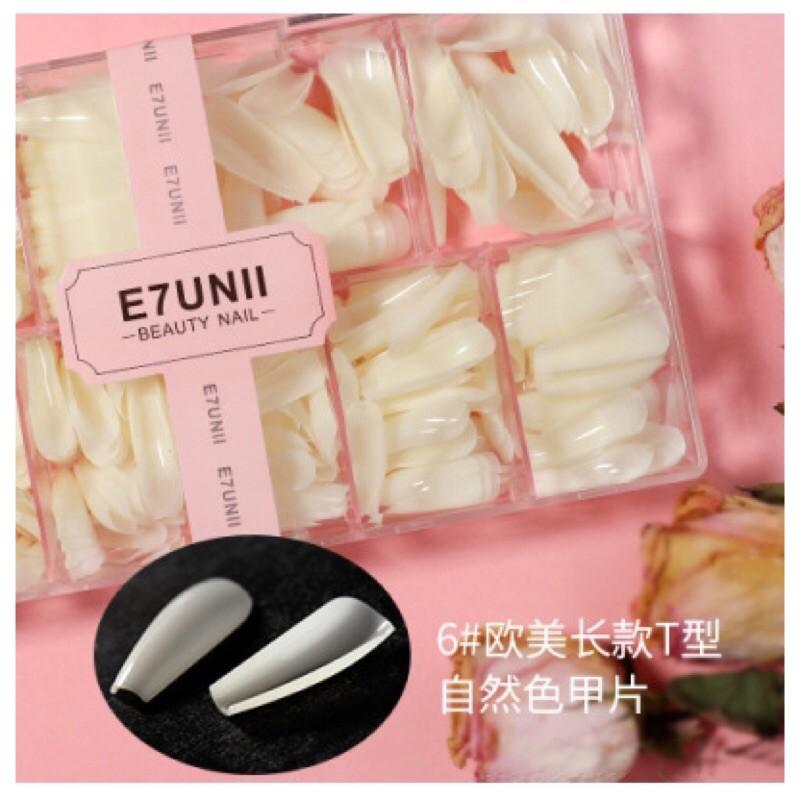 E7UNII延長無痕甲片 歐美梯形芭蕾甲型 水滴長款短款杏仁甲型甲片-細節圖7