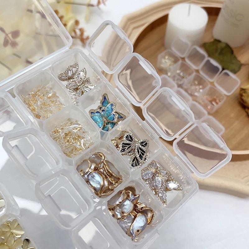 美甲收納盒 28格56格飾品收納 分類盒56格獨立小格 28格美甲飾品收納盒  高透明首飾儲物盒子-細節圖3