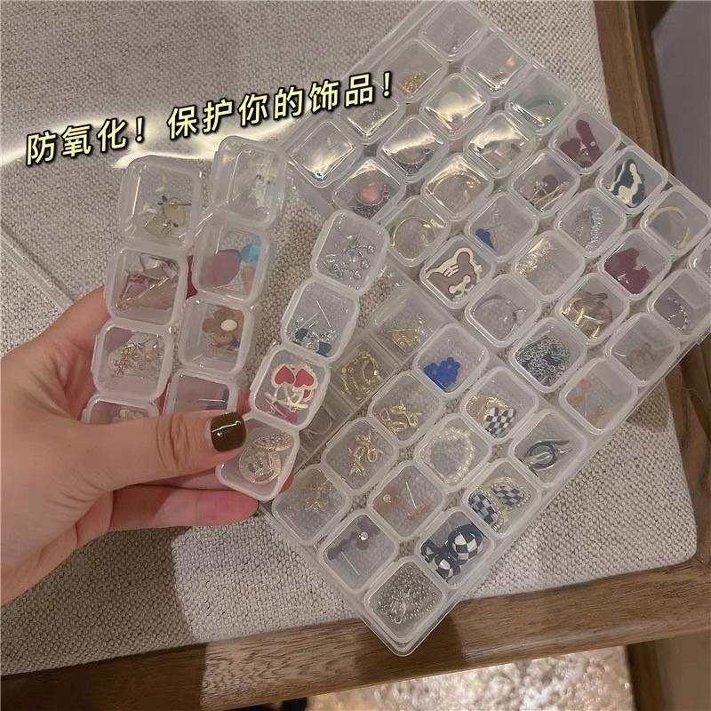 美甲收納盒 28格56格飾品收納 分類盒56格獨立小格 28格美甲飾品收納盒  高透明首飾儲物盒子-細節圖8