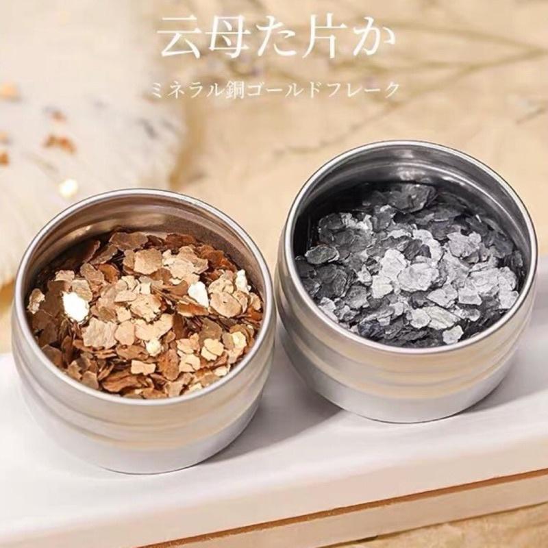 日式美甲金屬雲母片 爆款高亮澤礦物銅金片 指甲裝飾貼片-細節圖4
