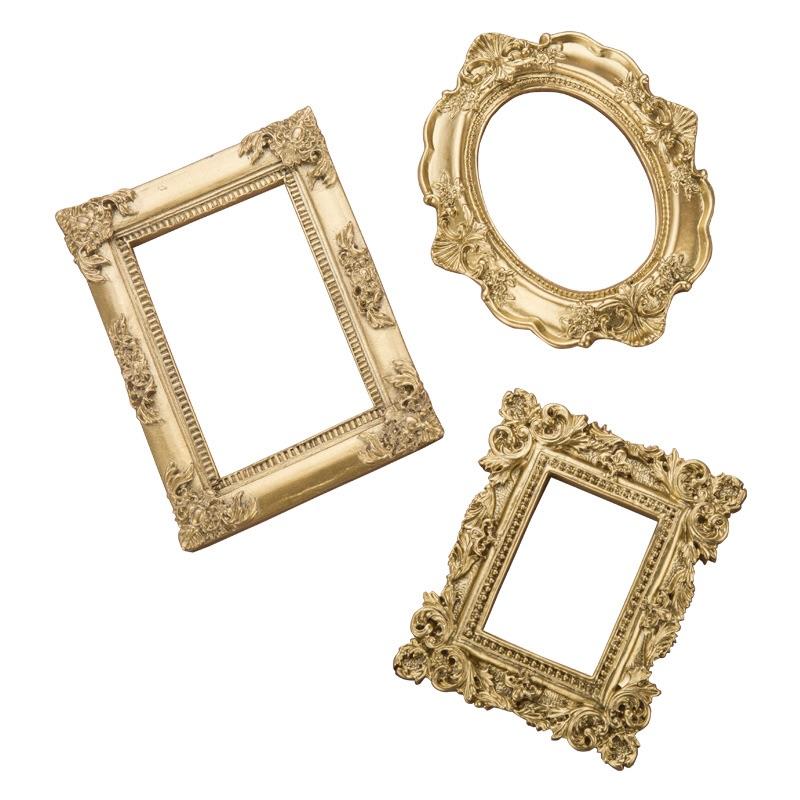 歐式復古銅色相框 樹脂迷你飾品定位框 耳飾項鍊珠寶美甲道具-細節圖8