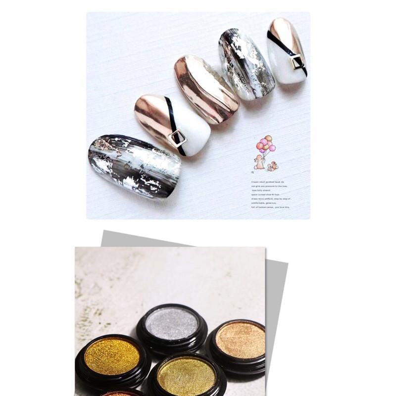 Che gel新款美甲固體魔鏡粉 鏡面粉水波紋 金色銀色香檳色古銅色-細節圖4