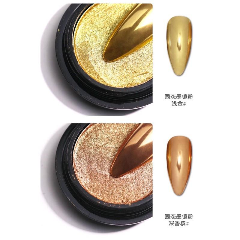 Che gel新款美甲固體魔鏡粉 鏡面粉水波紋 金色銀色香檳色古銅色-細節圖6