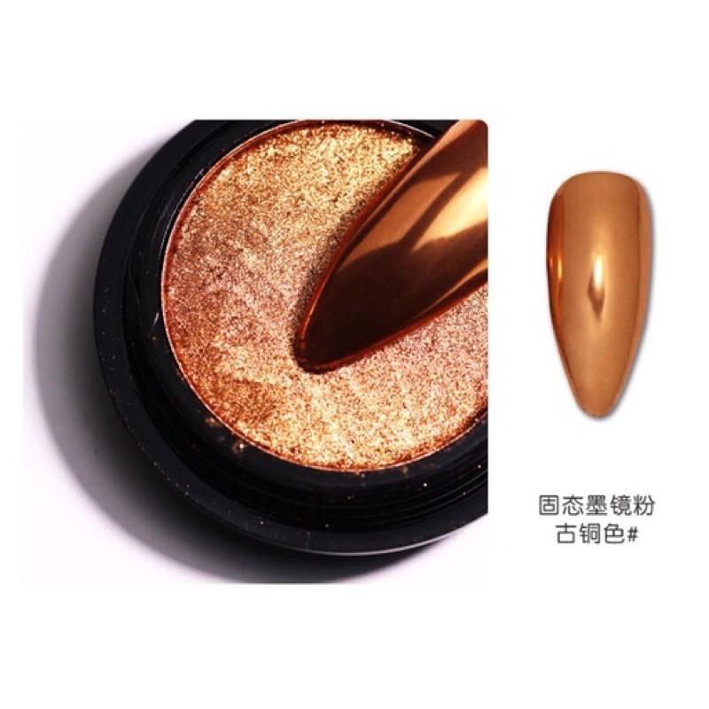 Che gel新款美甲固體魔鏡粉 鏡面粉水波紋 金色銀色香檳色古銅色-細節圖7