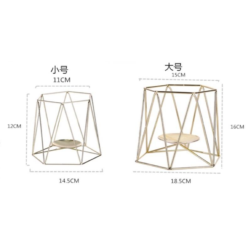 北歐輕奢鐵藝 幾何燭台家居裝飾 創意桌面蠟燭擺件燭台-細節圖7