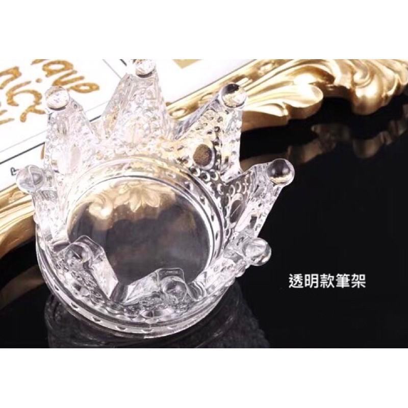 美甲復古浮雕皇冠筆架 日式金邊玻璃筆架 水晶杯 洗筆杯 調色杯-細節圖7