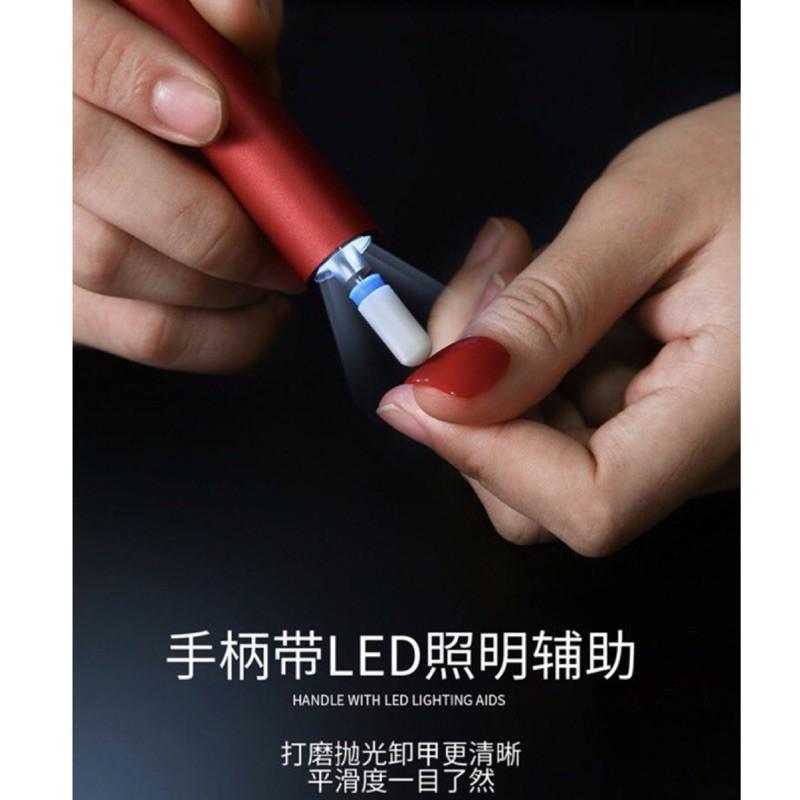 新品❣︎美甲S102 USB充電筆式打磨機 LED照明小型迷你美甲磨甲機-細節圖2