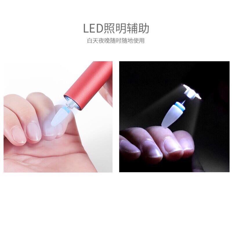 新品❣︎美甲S102 USB充電筆式打磨機 LED照明小型迷你美甲磨甲機-細節圖5