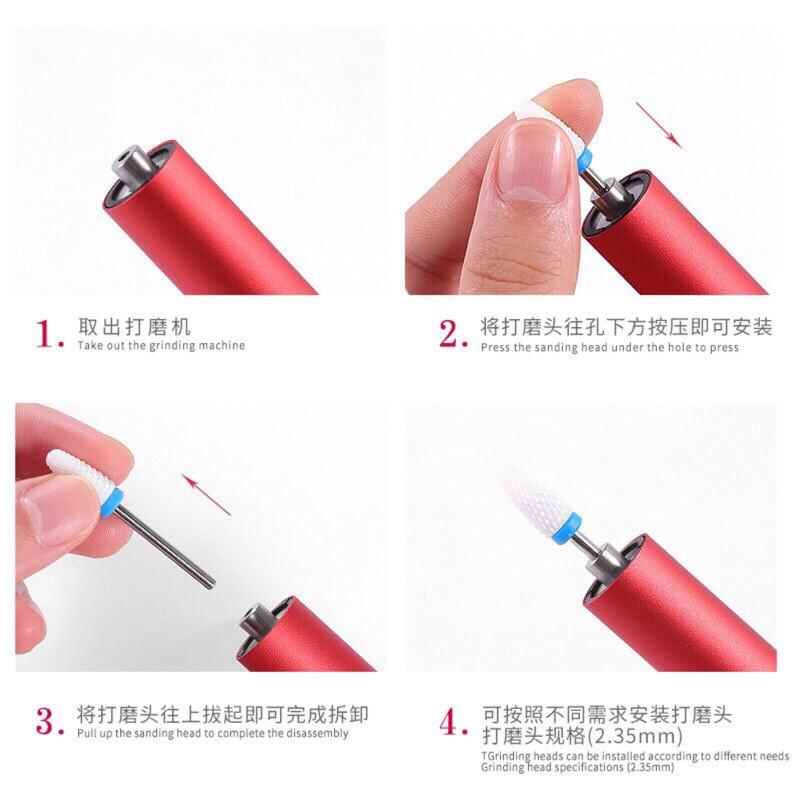 新品❣︎美甲S102 USB充電筆式打磨機 LED照明小型迷你美甲磨甲機-細節圖8