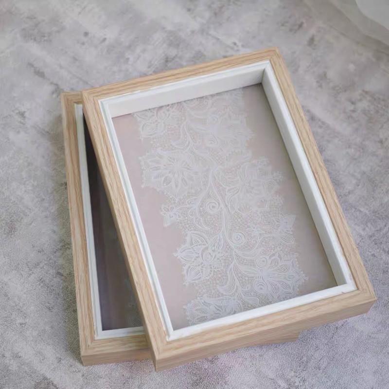 日式美甲拍照道具 相框 甲油膠蕾絲色板 展示板 實木質感相框 背景框-細節圖4