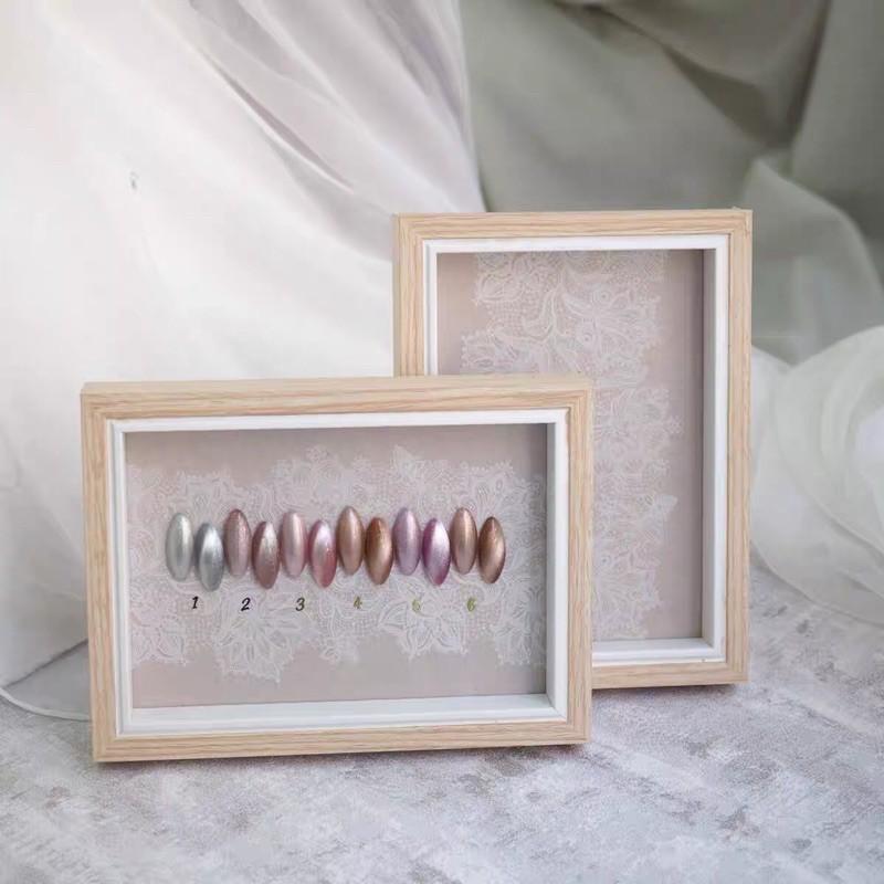 日式美甲拍照道具 相框 甲油膠蕾絲色板 展示板 實木質感相框 背景框-細節圖5