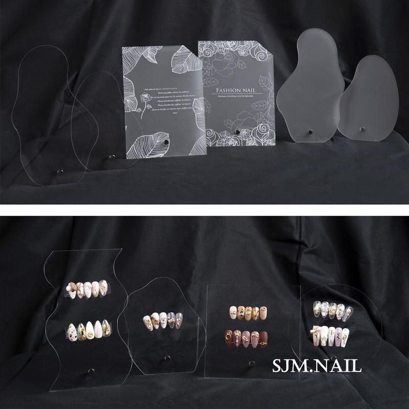 美甲透明磨砂不規則壓克力展示板 拍照道具神奇作品款式展示-細節圖2