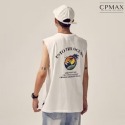 CPMAX 韓版夏威夷風無袖背心 純棉寬鬆背心 圓領上衣 字母 印花 男裝 夏季 無袖背心 男寬鬆背心 【VE36】-規格圖9