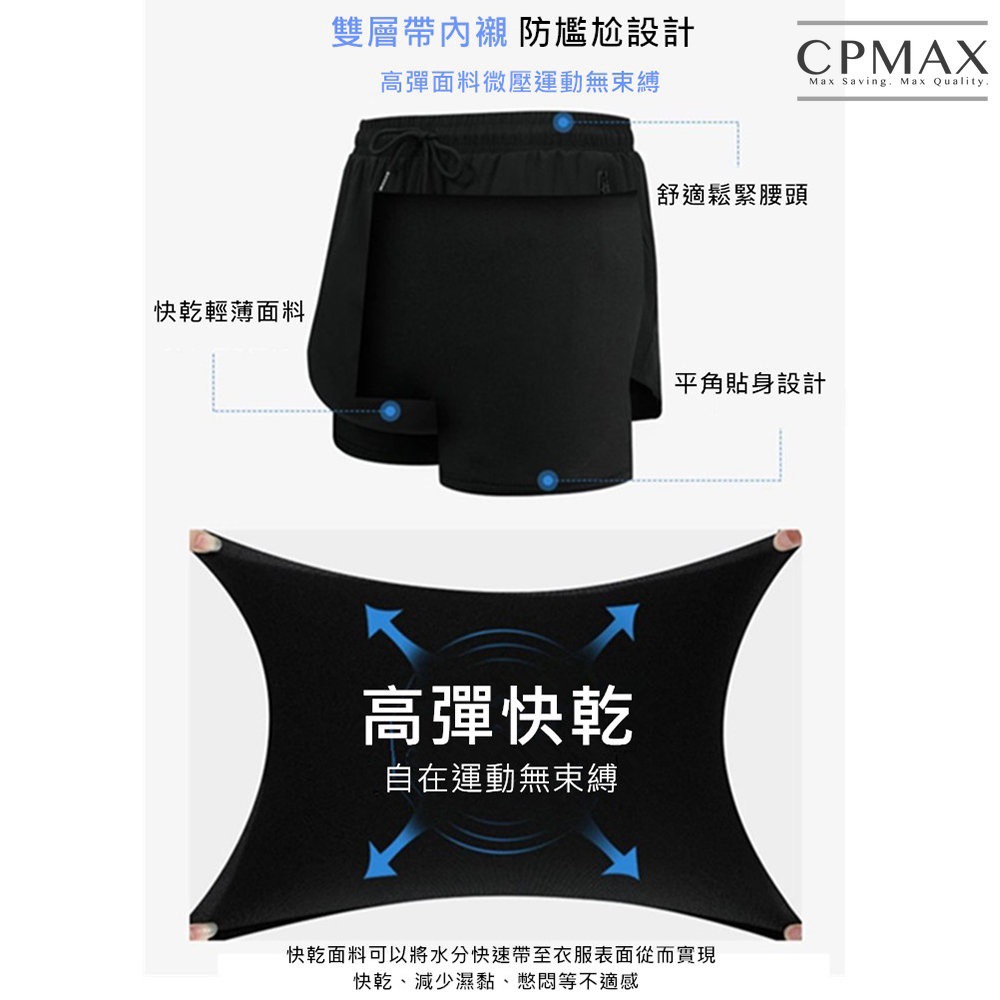 CPMAX 雙層防護游泳褲 防尷尬平角泳褲 帶內襯 泡溫泉款 專業游泳裝備 泳褲 男生 泳褲男 四角泳褲【M70】-細節圖8