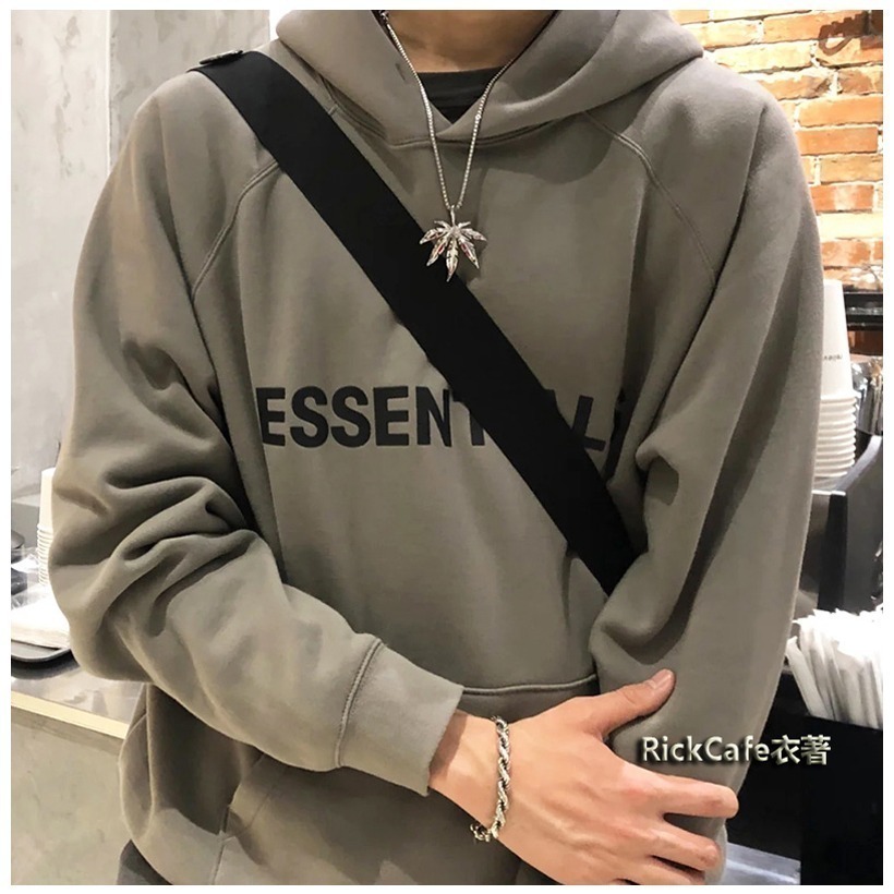 ESSENTIALS 立體字母帽T(加絨內裏) 刷毛連帽衛衣 男女長袖上衣 情侶衣服-細節圖3