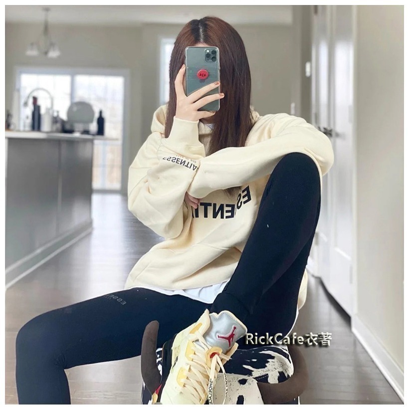 ESSENTIALS 立體字母帽T(加絨內裏) 刷毛連帽衛衣 男女長袖上衣 情侶衣服-細節圖4