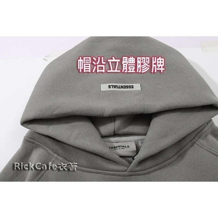 ESSENTIALS 立體字母帽T(加絨內裏) 刷毛連帽衛衣 男女長袖上衣 情侶衣服-細節圖9