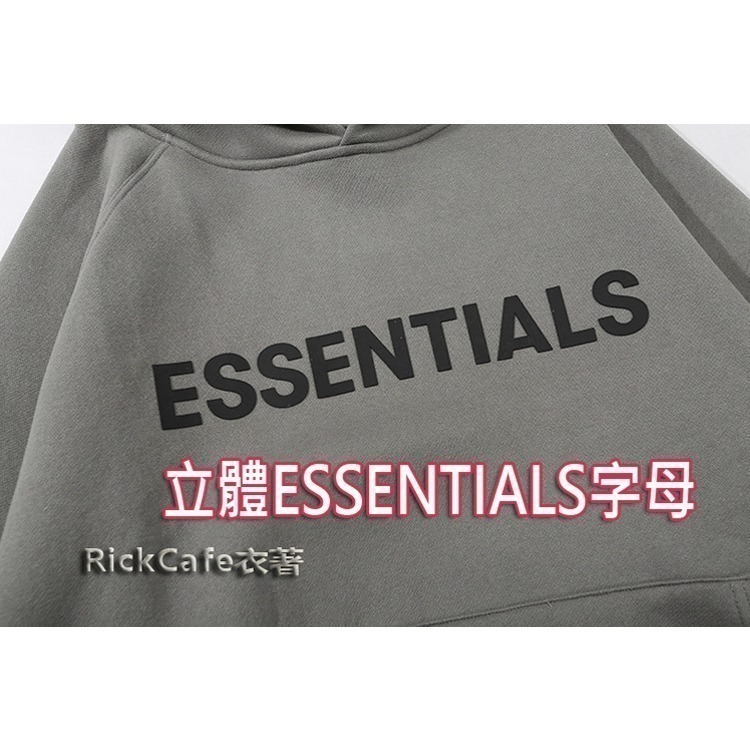 ESSENTIALS 立體字母帽T(加絨內裏) 刷毛連帽衛衣 男女長袖上衣 情侶衣服-細節圖10
