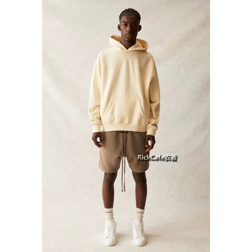 ESSENTIALS 背後立體字母帽T(加絨內裏) 刷毛連帽衛衣 男女長袖上衣 情侶衣服-細節圖5