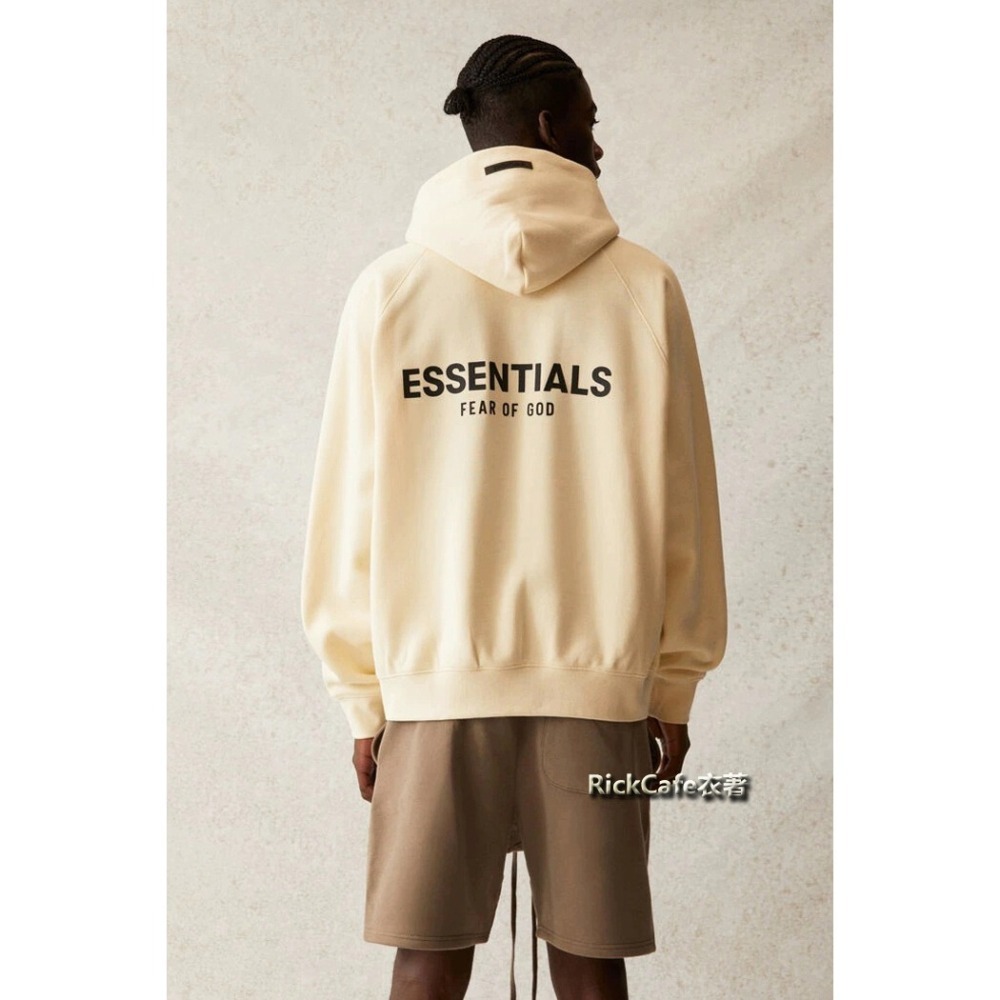ESSENTIALS 背後立體字母帽T(加絨內裏) 刷毛連帽衛衣 男女長袖上衣 情侶衣服-細節圖6