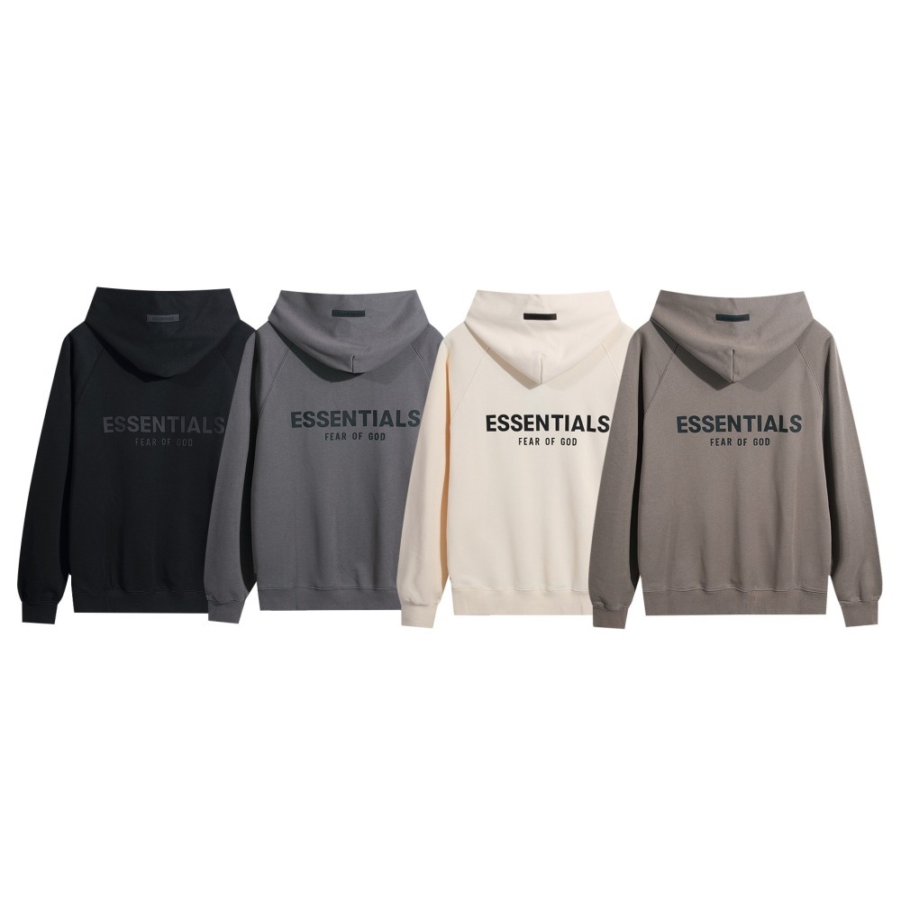 ESSENTIALS 背後立體字母帽T(加絨內裏) 刷毛連帽衛衣 男女長袖上衣 情侶衣服-細節圖7