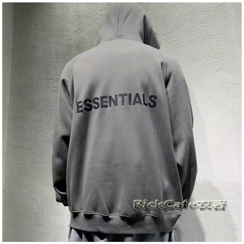 ESSENTIALS 厚款立體字母連帽外套(加絨內裏) 刷毛連帽衛衣 男女長袖上衣-細節圖2