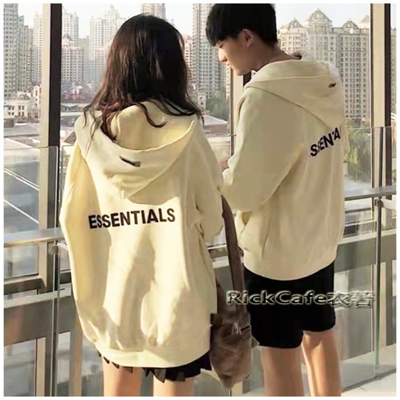 ESSENTIALS 厚款立體字母連帽外套(加絨內裏) 刷毛連帽衛衣 男女長袖上衣-細節圖5