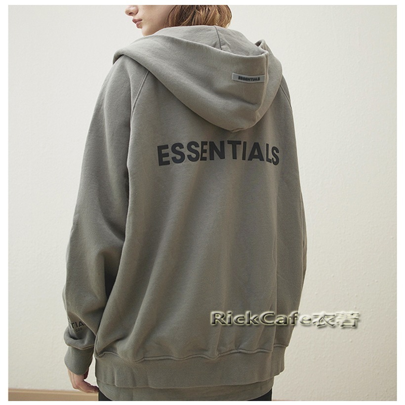 ESSENTIALS 厚款立體字母連帽外套(加絨內裏) 刷毛連帽衛衣 男女長袖上衣-細節圖6