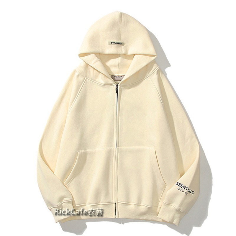 ESSENTIALS 厚款立體字母連帽外套(加絨內裏) 刷毛連帽衛衣 男女長袖上衣-細節圖8