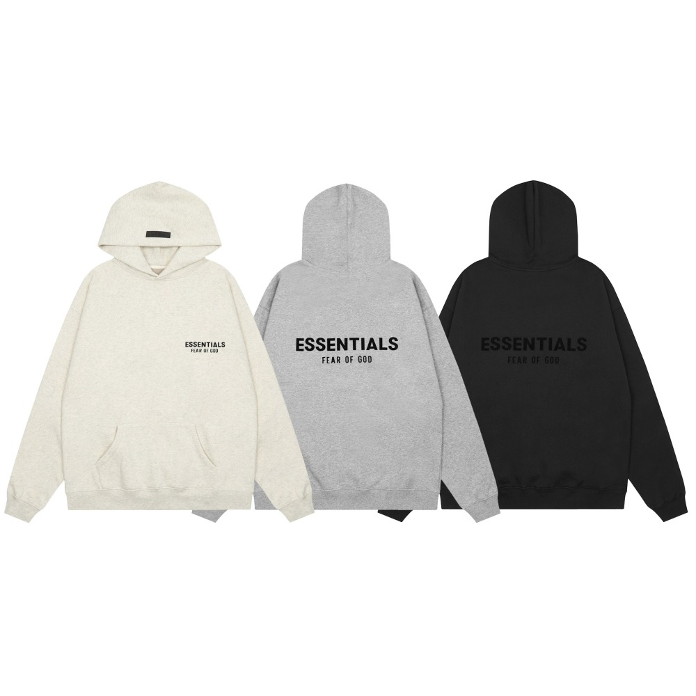 ESSENTIALS 植絨字母帽T(加絨內裏) 刷毛連帽衛衣 男女長袖上衣 情侶衣服-細節圖7