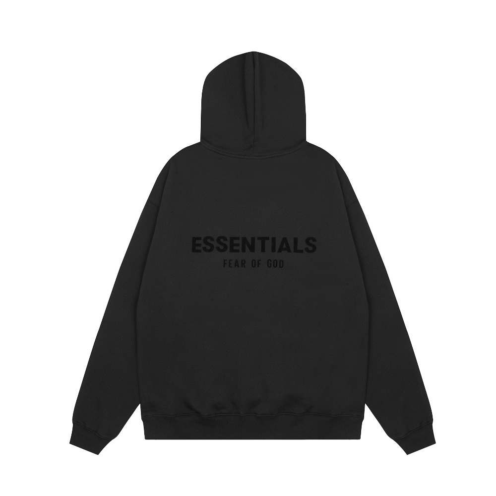 ESSENTIALS 植絨字母帽T(加絨內裏) 刷毛連帽衛衣 男女長袖上衣 情侶衣服-規格圖11