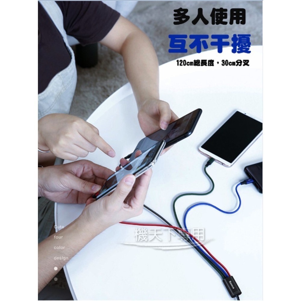 Baseus倍思 一拖四充電線 倍思傳輸線 四合一傳輸線 APPLE MICRO Type-C 一線多用 四合一充電線-細節圖5