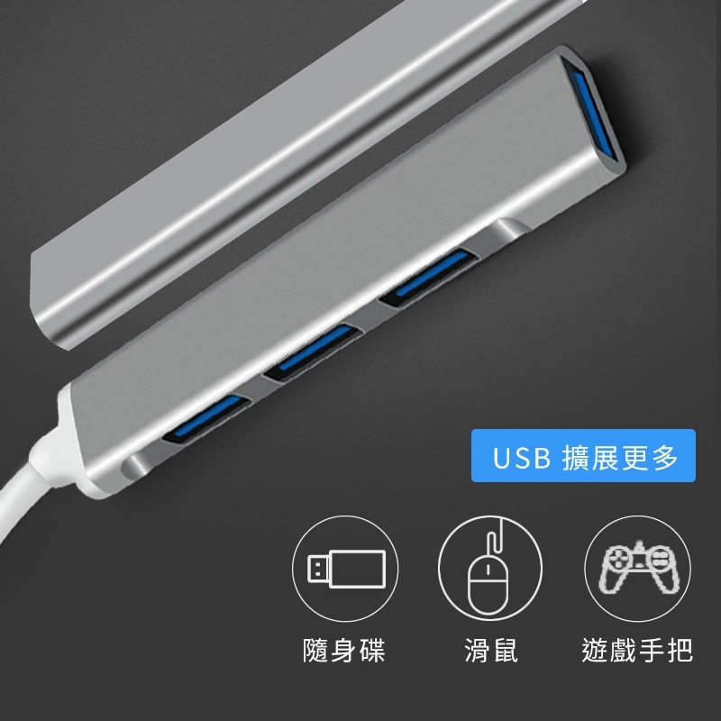 四合一數據擴展器 四孔USB 分線器 Type-C集線器 USB HUB集線器 電腦擴充 擴充USB 延長線 筆電HUB-細節圖5