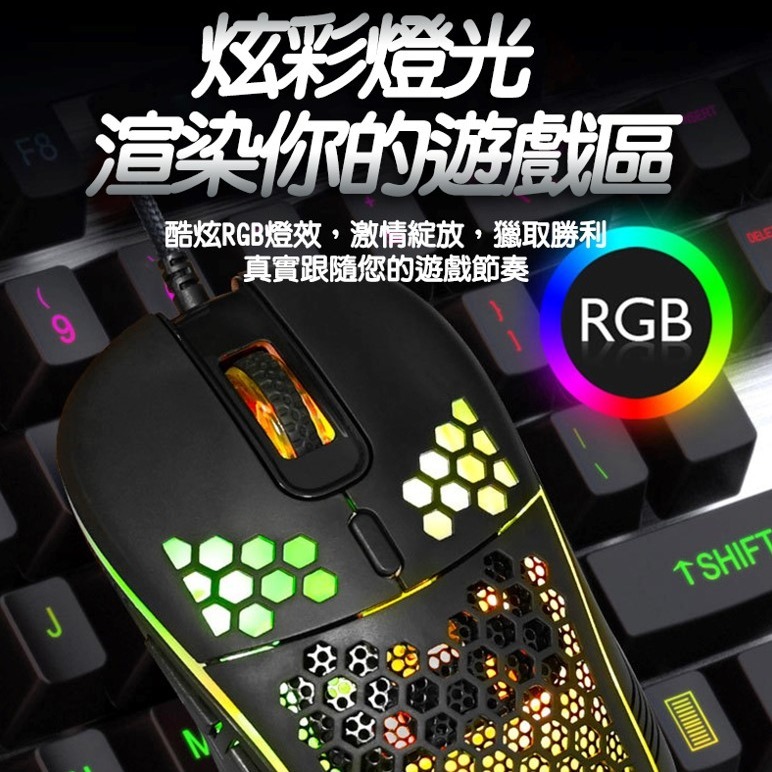 RGB電競滑鼠 有線滑鼠 4段DPI 電競滑鼠 RGB滑鼠 鼠標 遊戲滑鼠 USB滑鼠 電腦滑鼠 滑鼠 輕量化滑鼠-細節圖4