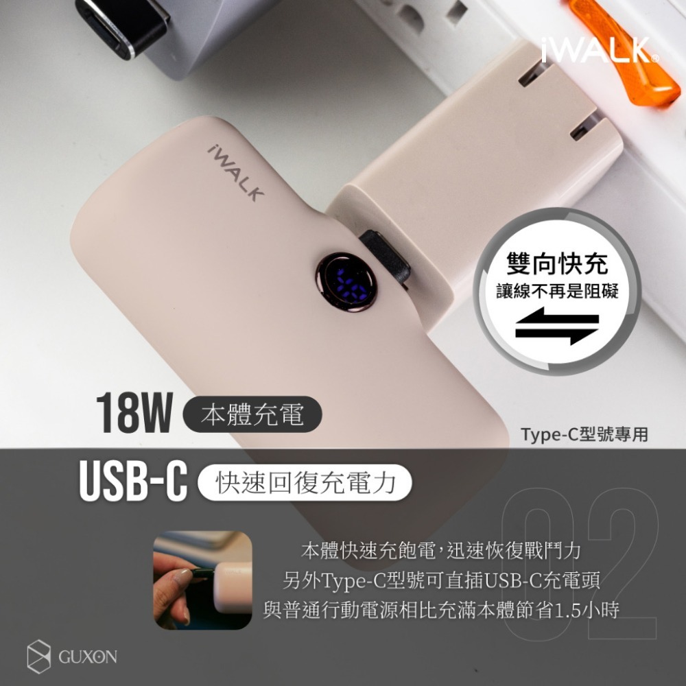 iWALK PRO閃充直插式行動電源 IWALK五代 充電寶 口袋電源 口袋寶 移動電源 數位顯示 支援快充-細節圖5