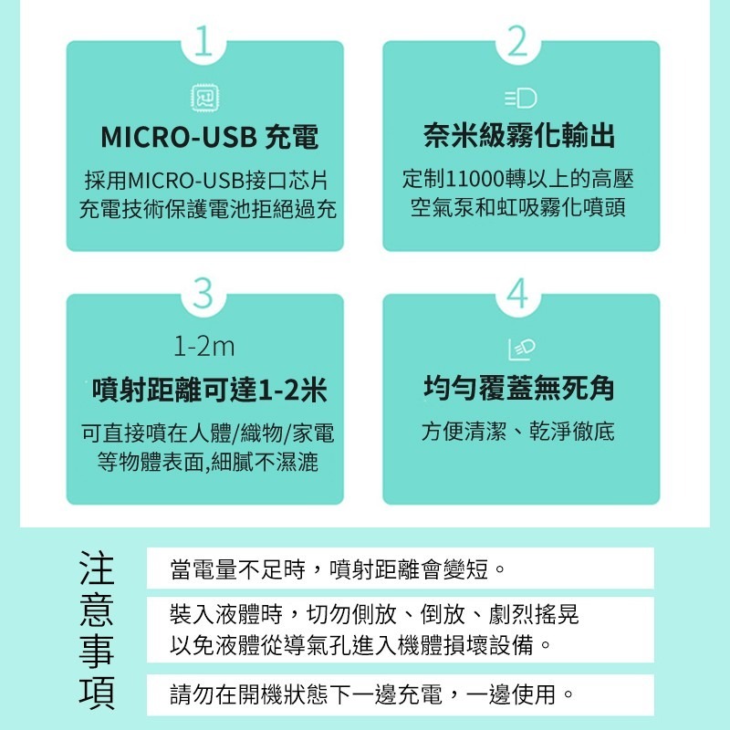 藍光奈米消毒槍 酒精藍光噴霧槍 酒精噴槍 便攜式消毒槍 USB噴霧槍 酒精噴霧 酒精噴槍 霧化機 消毒噴霧器-細節圖9