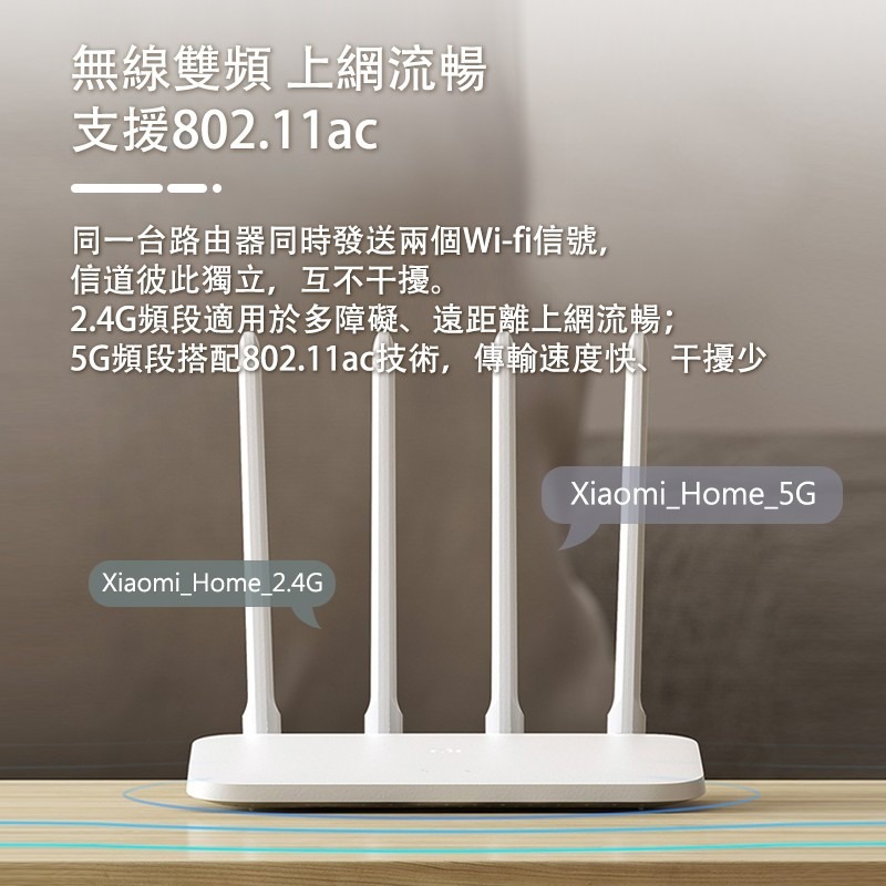 小米路由器4A千兆版 雙頻2.4G/5G WIFI路由器 分享器 網路分享器 數據機 WIFI增強 四天線 數據機-細節圖6