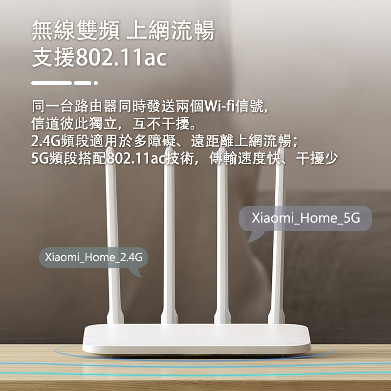 小米路由器4A千兆版 雙頻2.4G/5G WIFI路由器 分享器 網路分享器 數據機 WIFI增強 四天線 數據機-細節圖6