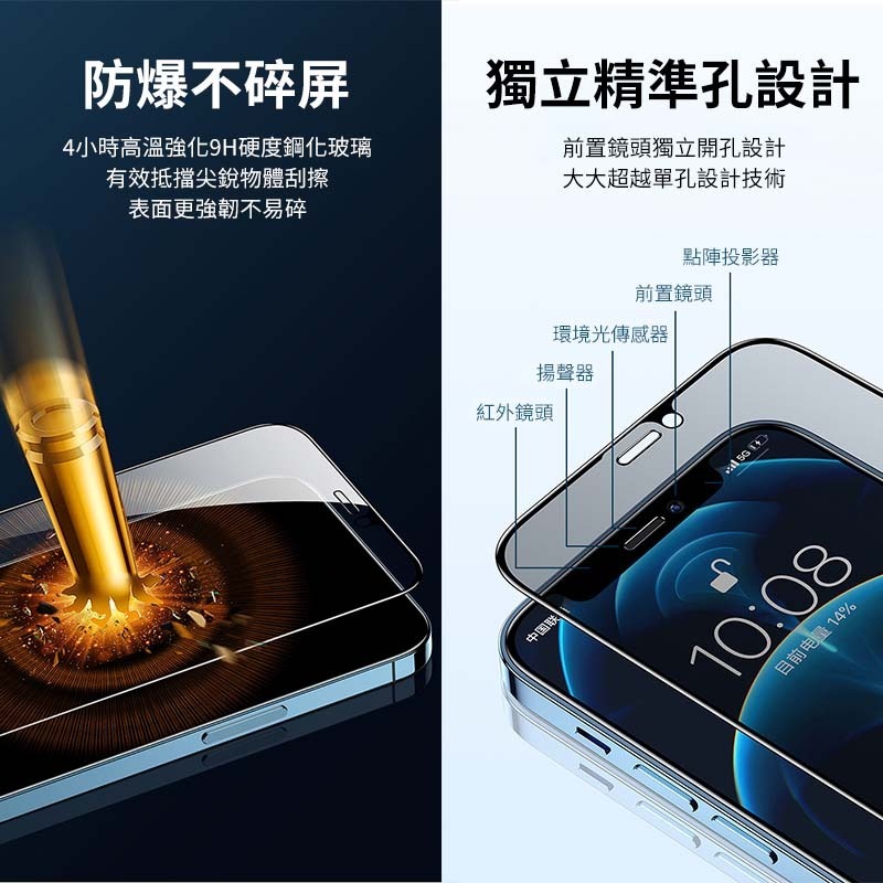 滿版防窺玻璃貼 防窺保護貼 iPhone 13 12 11 Pro MAX XR Xs 防窺玻璃貼 IPhone玻璃貼-細節圖8