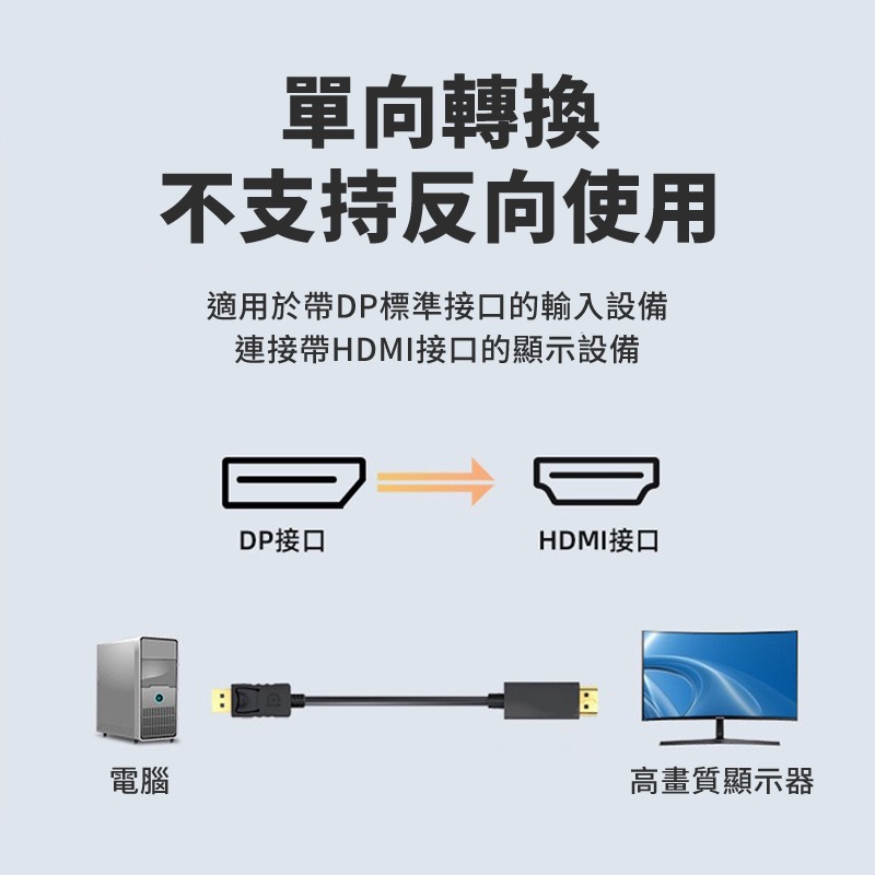 DP轉HDMI轉接線 DP TO HDMI高清線 Displayport轉HDMI 4k高畫質 筆電轉接 螢幕連接線-細節圖8