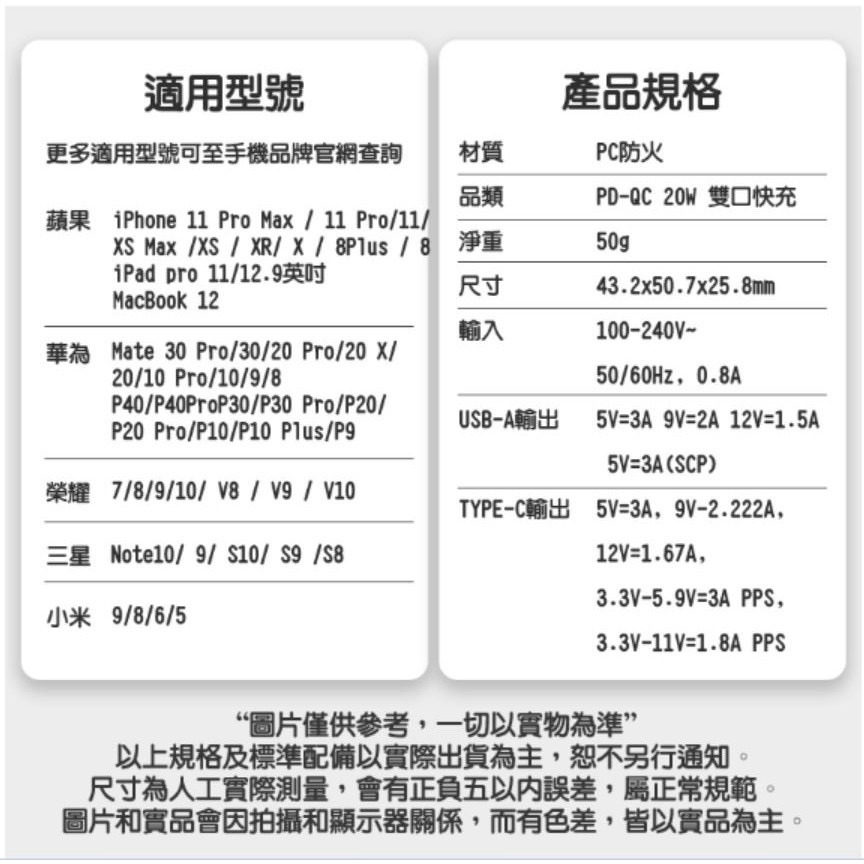 雙口閃充PD快充頭 麥多多Mcdodo 20W大功率 QC3.0 TYPE-C PD充電頭 蘋果充電頭 快充頭-細節圖9