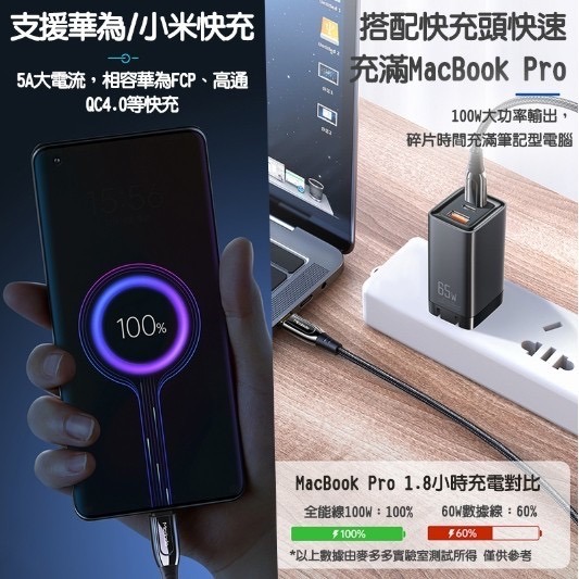 Mcdodo 麥多多 TYPE-C充電線 快充線 PD快充 100W 超疾閃充 充電線 數據線 1.2米/2米-細節圖5