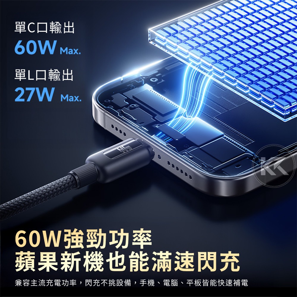 倍思一拖三充電線 三合一充電線 快充線 PD60W 車用充電線 蘋果充電線 安卓充電線 Type-c充電線-細節圖3