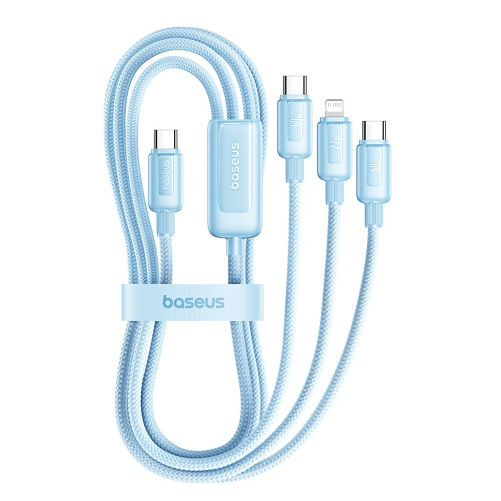 倍思一拖三充電線 三合一充電線 快充線 PD60W 車用充電線 蘋果充電線 安卓充電線 Type-c充電線-規格圖9