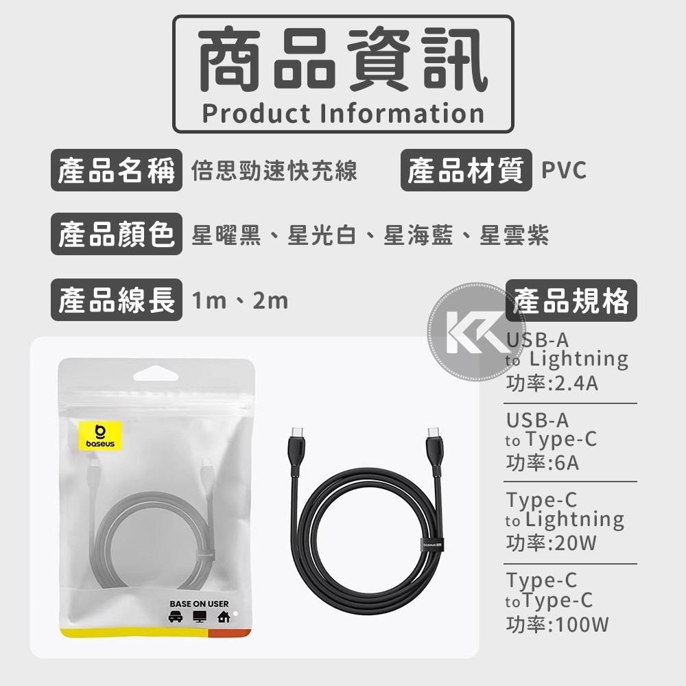 倍思低價 勁速系列 100W快充線 倍思傳輸線 PD充電線 倍思充電線 1米 2米 雙TPYE-C 480Mbp傳輸速度-細節圖9
