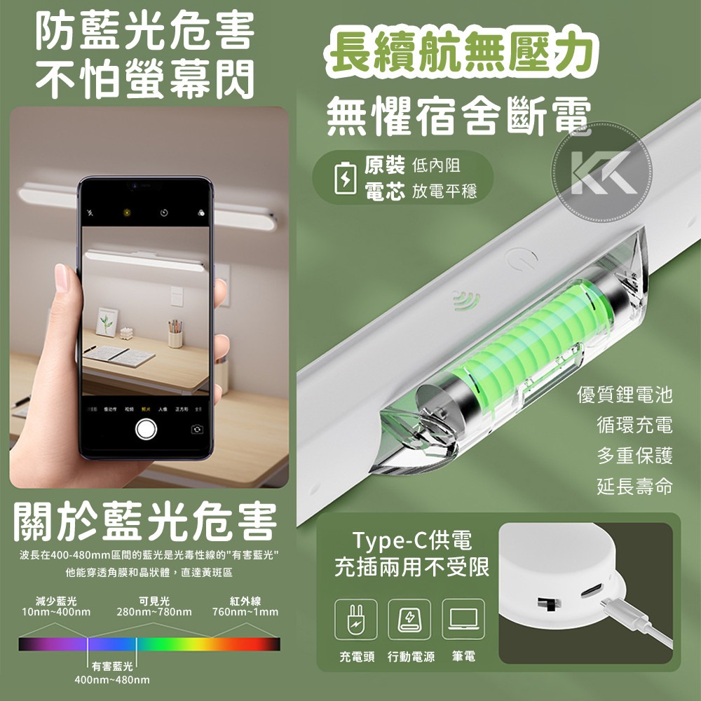 LED磁吸燈 LED護眼檯燈 42CM加長磁吸閱讀燈 護眼燈 寢室燈 書桌閱讀燈 磁吸燈 加長磁吸燈 宿舍燈 酷斃燈-細節圖7