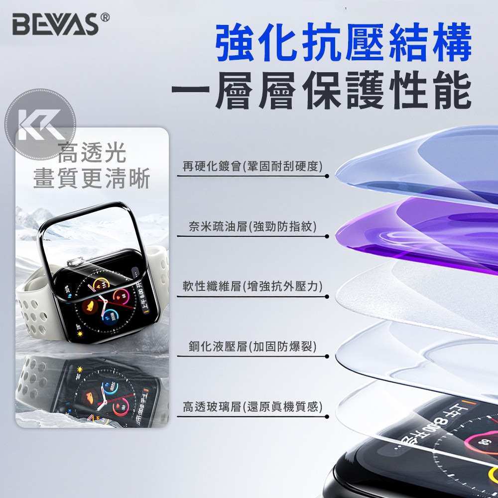 日本BEVAS Apple Watch保護貼 無塵艙保護貼 太空艙 iwatch保護貼 蘋果手錶貼膜 S11 S10-細節圖7