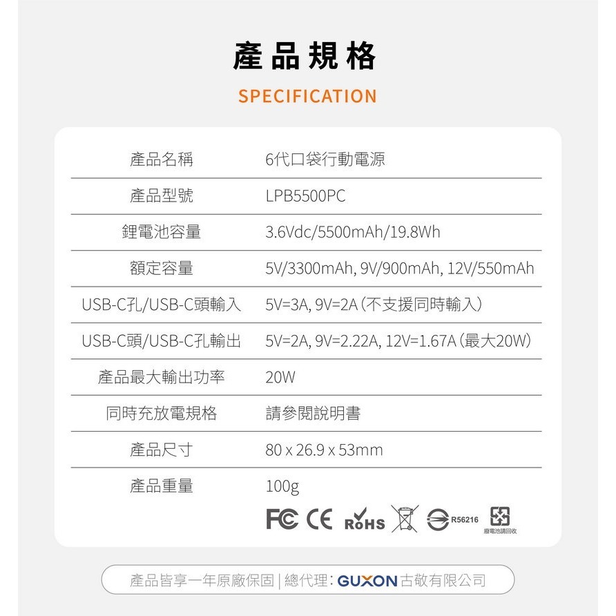 iWALK 六代直插式行動電源 5500mAh 20W快速充電 TYPE-C行動電源 口袋電源 迷你行動充 Wh標示-細節圖9