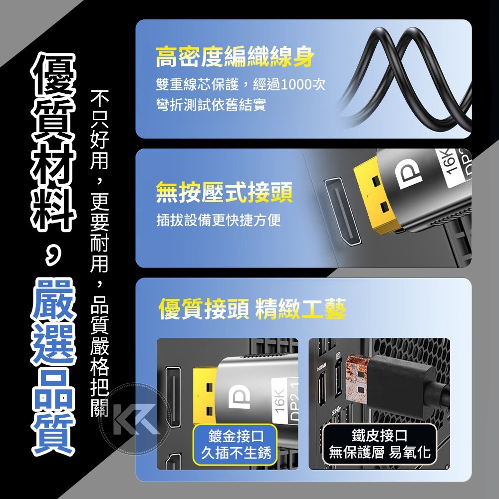 DP線 DP2.1轉接線 16K60Hz Displayport 螢幕轉接線 電腦DP線 公對公 高更新率 電競專用-細節圖7